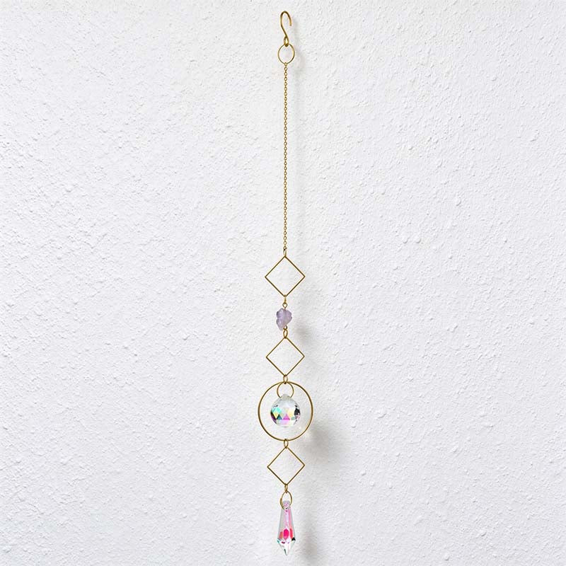 CouldNook Geometric Celestial Suncatcher - Open Frames And Purple Stone Accents