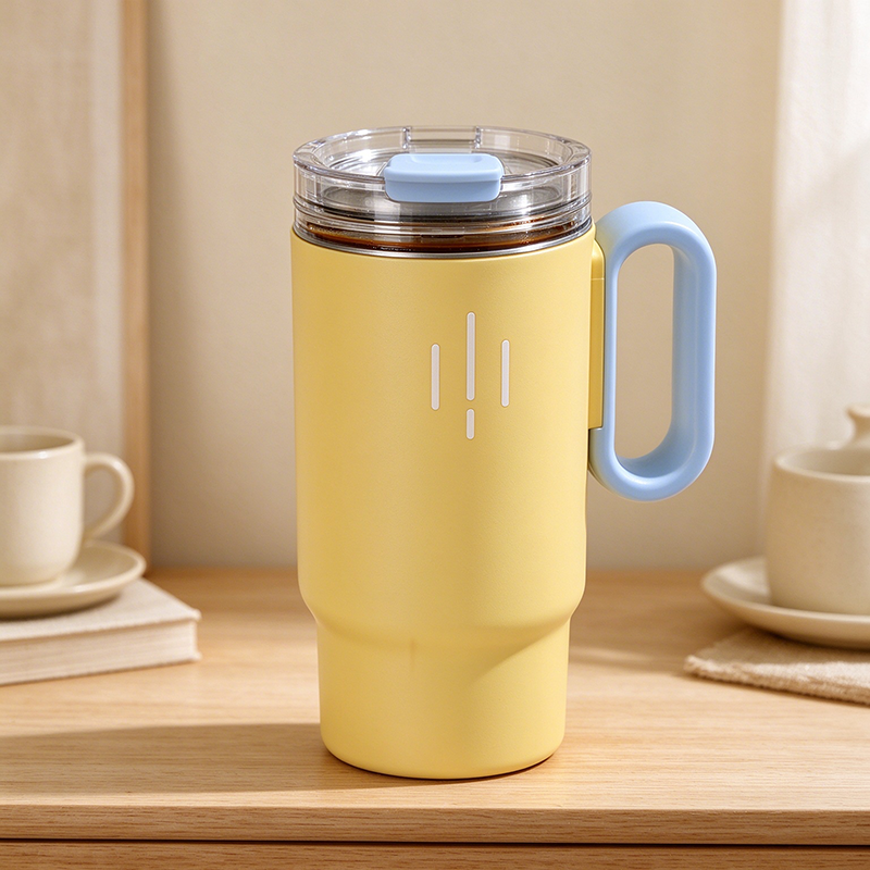 CouldNook Handled Coffee Cup - Bright Colors and Contrasting Rectangular Handle