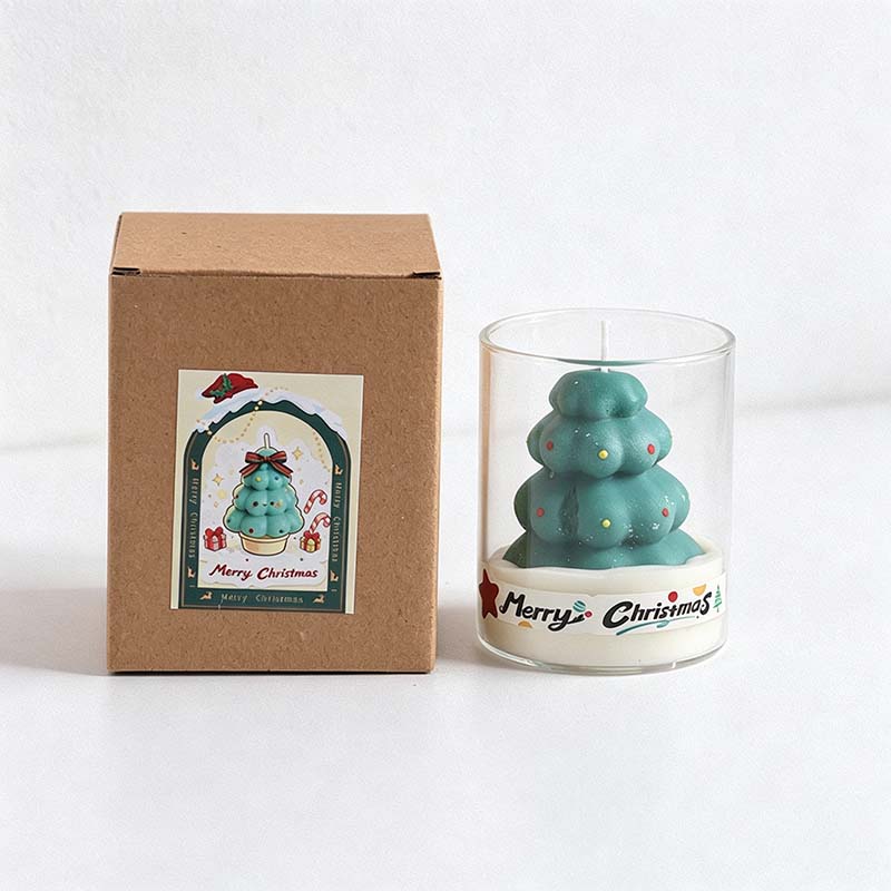 CouldNook Christmas Figure Candle - Sculpted Holiday Characters In Clear Cups