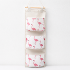 CouldNook Three-Pocket Hanging Organizer - Printed Fabric Wall Storage