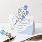 CouldNook Blue Rose Greeting Card - Moon Butterfly Designs