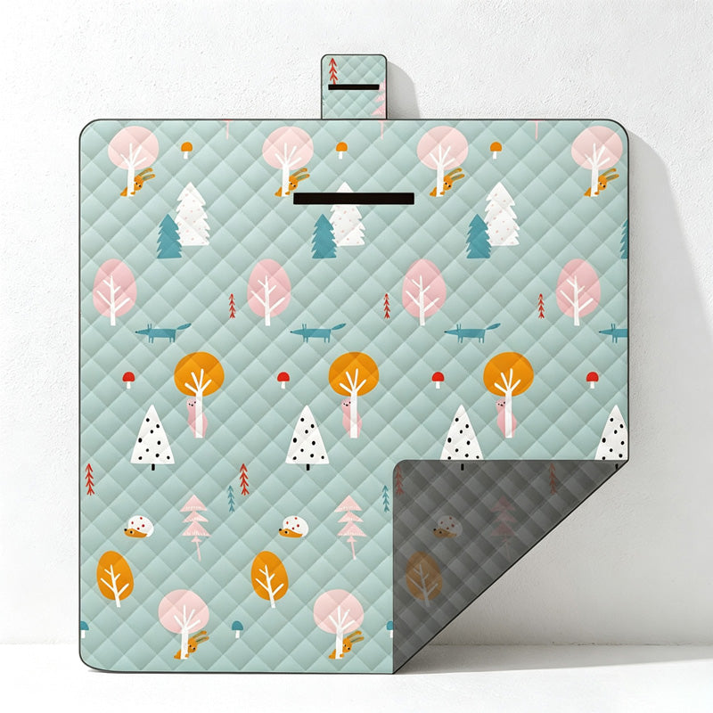 CouldNook Illustrated Game Picnic Mat - Foldable Family Design