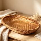 CloudNook Woven PVC Tray‑Oval Snack Storage Basket