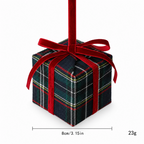 CouldNook Plaid Gift Box Christmas Ornament - Ribbon Bow