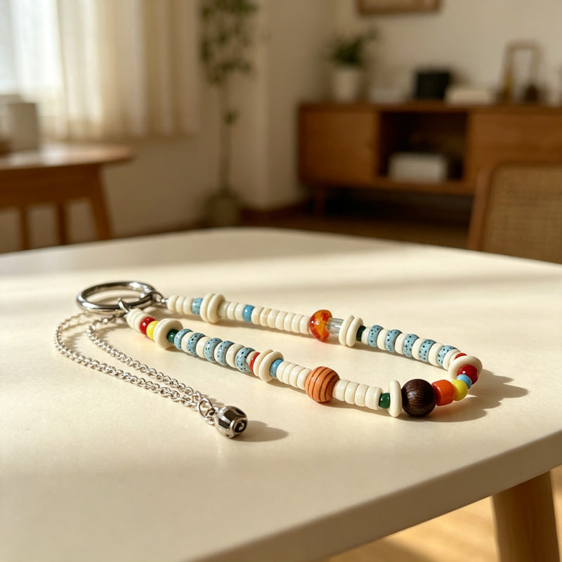 CouldNook Citrus Bead Phone Charm with Tab - Loop Cord Attachment