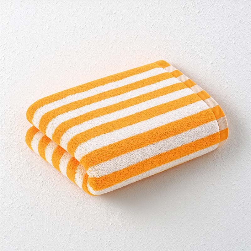 CouldNook Striped Cotton Towel - Bold Color Pairings And Terry Texture