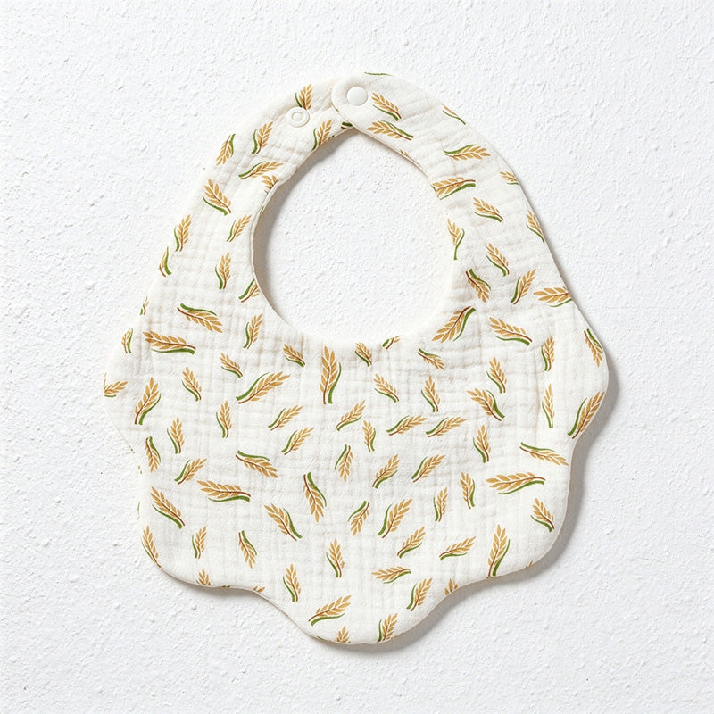 Six-Layer Cotton Gauze Baby Bib with Scalloped Edge