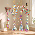CouldNook Jeweled Motif Suncatcher - Colorful Outline And Faceted Hanging Drop