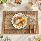 CouldNook Woven Placemat - Rectangular Shape and Fringed Border