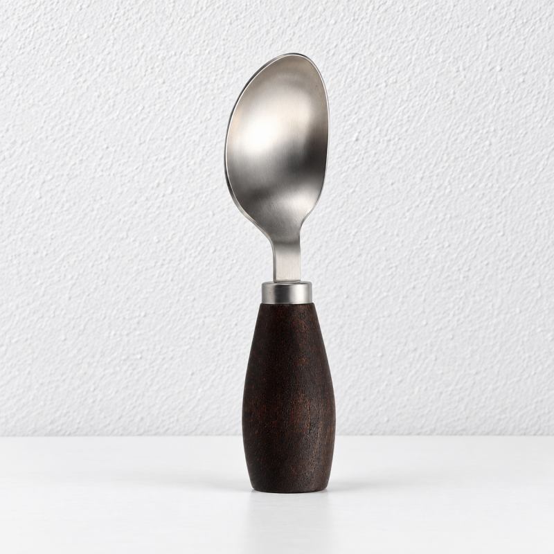 CouldNook Stainless Steel Children Utensil - Standing Wood Handle Design