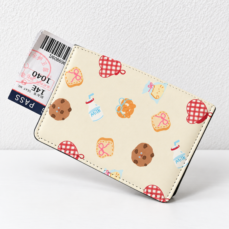 CouldNook Printed Passport Cover - Playful Motifs and Stitched Folding Edges