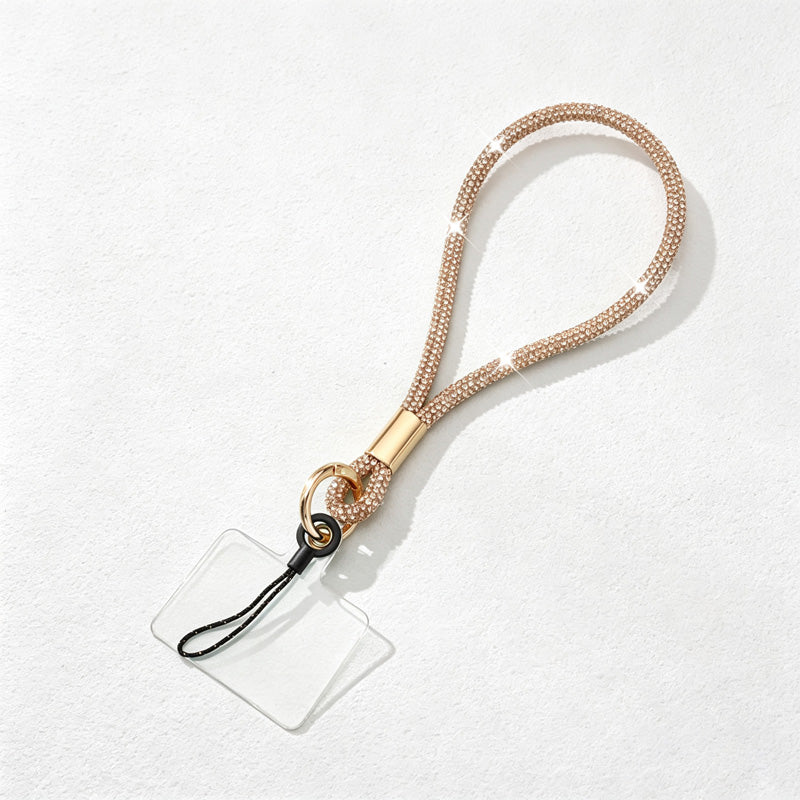 CouldNook Rhinestones Set Wrist Phone Strap with Figure-Eight Links