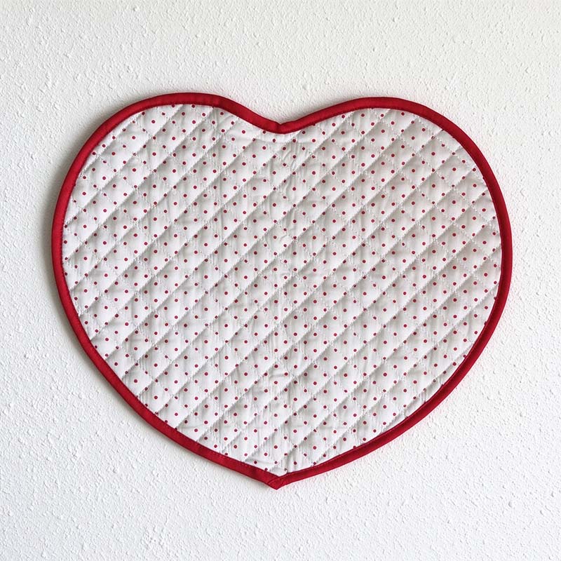 CouldNook Heart Quilted Table Mat - Polka Dots