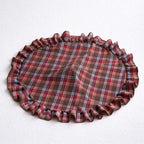 CouldNook Ruffled Christmas Tree Skirt - Patterned Fabric And Gathered Border