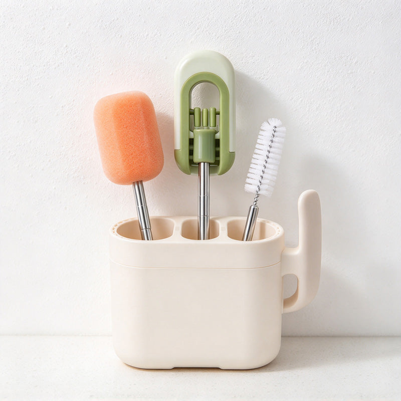 CouldNook Portable Cup Brush Set - Extendable Handle And Storage Case