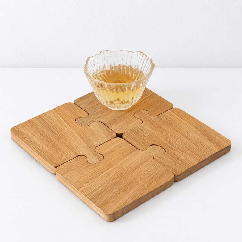CouldNook Wooden Biscuit Coasters - Mixed Shapes and Woods