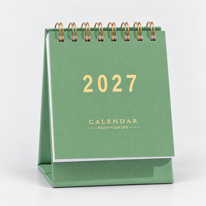 CouldNook 2027 Gold Foil Mini Desk Calendar - Assorted Colors