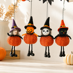 CouldNook Halloween Pumpkin-Body Doll Ornament - Sparkling Round Silhouette