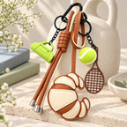 CouldNook Tennis Bag Charm - Croissant Detail and Knotted Hanging Strands
