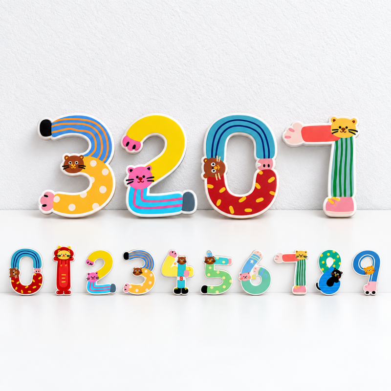 CouldNook Animal Design Acrylic Door Number Set - Colorful Printed Digits