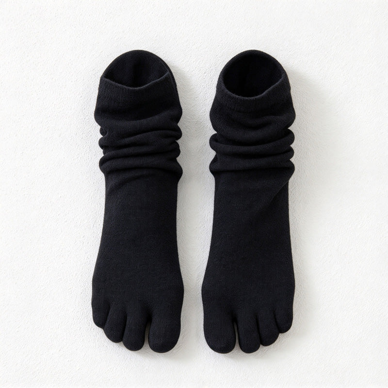 CouldNook Solid Split-Toe Socks - Plain Surface And Gatherable Upper