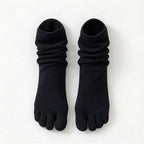 CouldNook Solid Split-Toe Socks - Plain Surface And Gatherable Upper