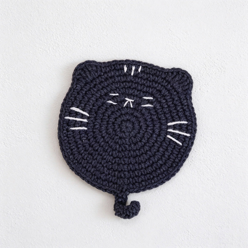 CouldNook Yarn Cat Head Coaster - Four Face Colors