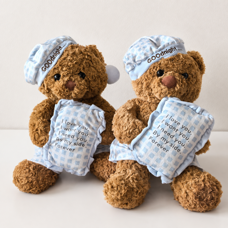 CouldNook Pajama Teddy Bear Pillow - Nightcap and Cushion