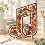 CouldNook Musical Note Wood Jigsaw Puzzle - Instrument Illustration Design