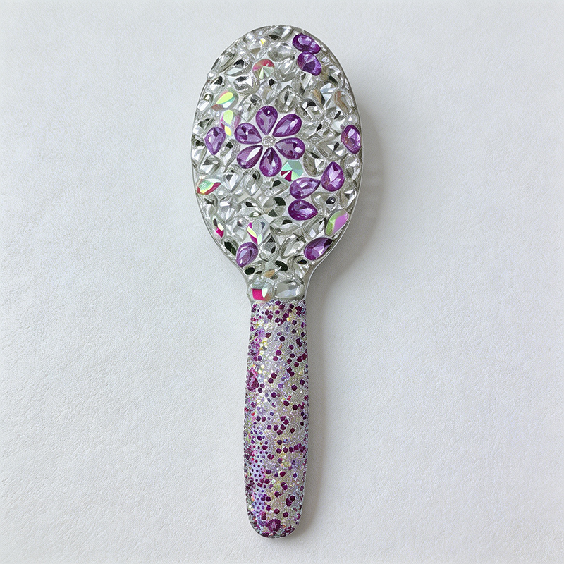 CloudNook Rhinestone Paddle Brush‑Air Cushion Hair Comb