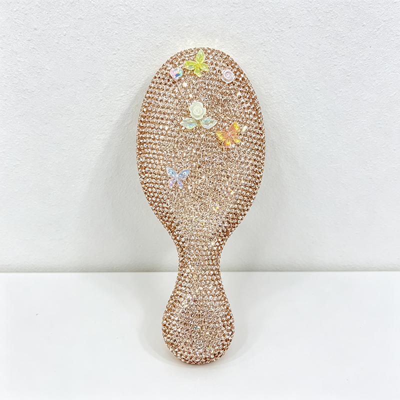 CouldNook Flower Stone Set Bamboo-Look Hair Brush - Handheld Grip Profile