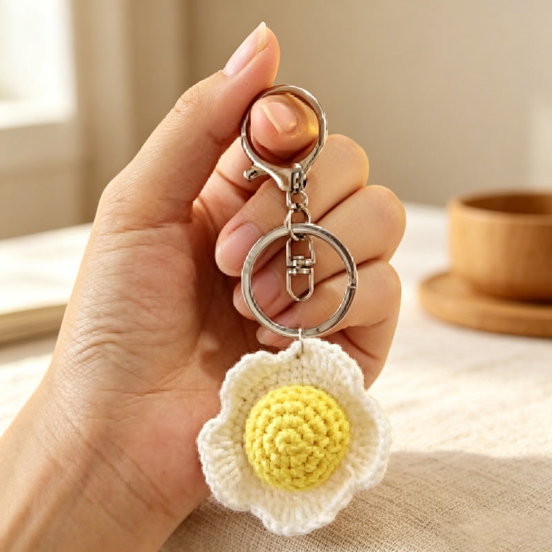 CouldNook Yarn Fried Egg Ornament - Four Attachment Options