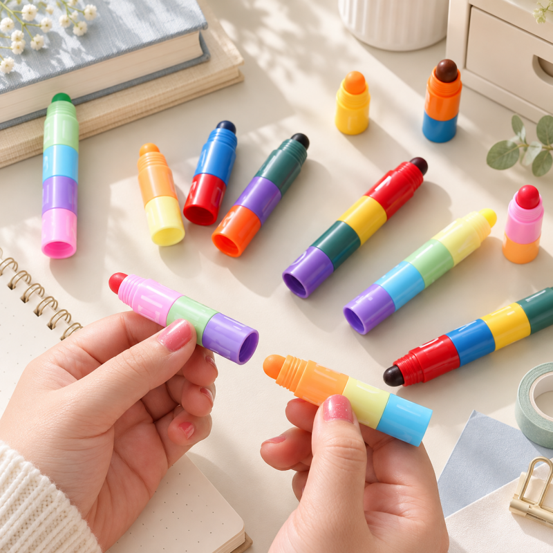 CouldNook Stackable Highlighter - Detachable Color Segments and Rounded Solid Tips