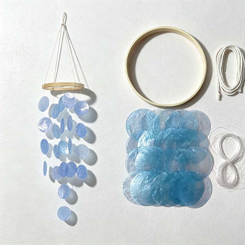 CouldNook Shell Wind Chime Material Kit - Moon Ring Options