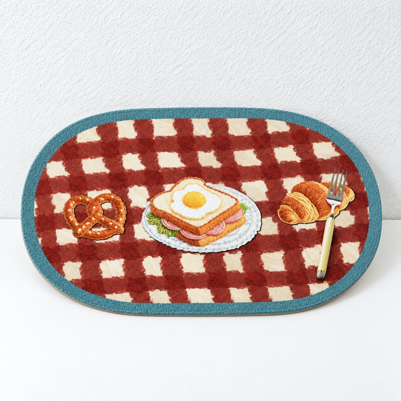 CouldNook Printed PVC Placemat - Patterned Oval and Rectangular Designs