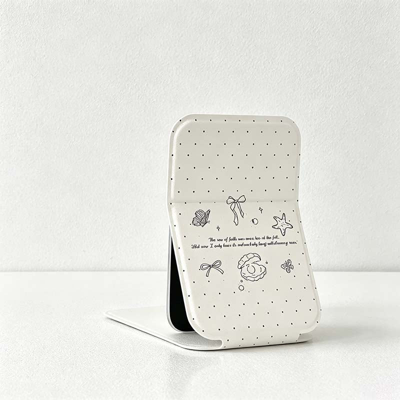 CouldNook Folding Compact Mirror - Printed Padded Stand Cover