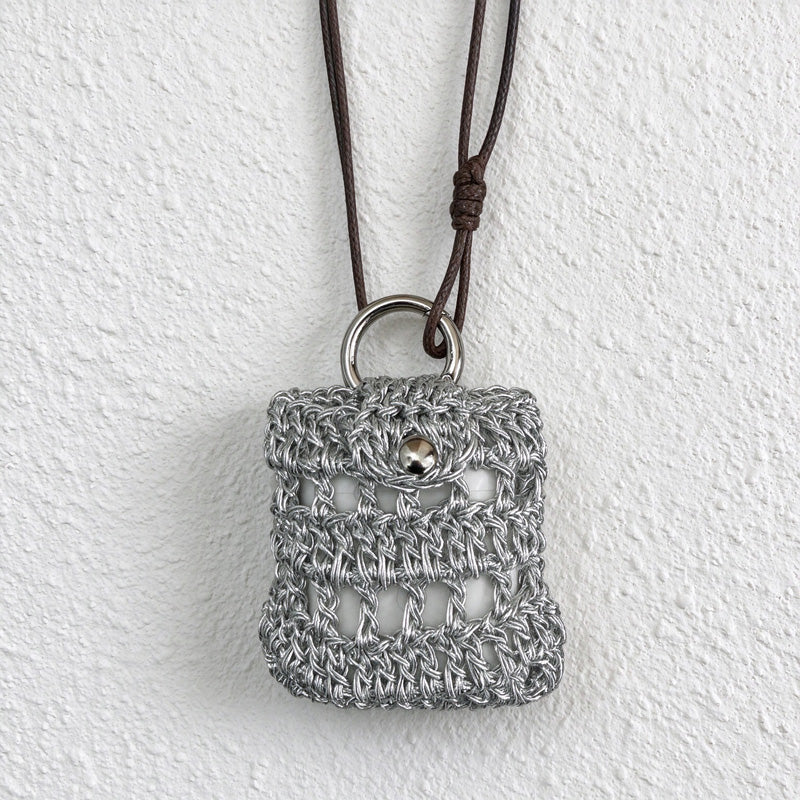 Crochet Earbud Pouch with Adjustable Neck Cord