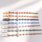 CouldNook Pacifier Clip - Textured Strand and Rainbow Accent Choices