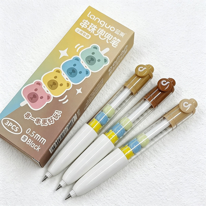 CouldNook Beaded Gel Pen Set - Rearrangeable Inserts and Clear Click Barrels