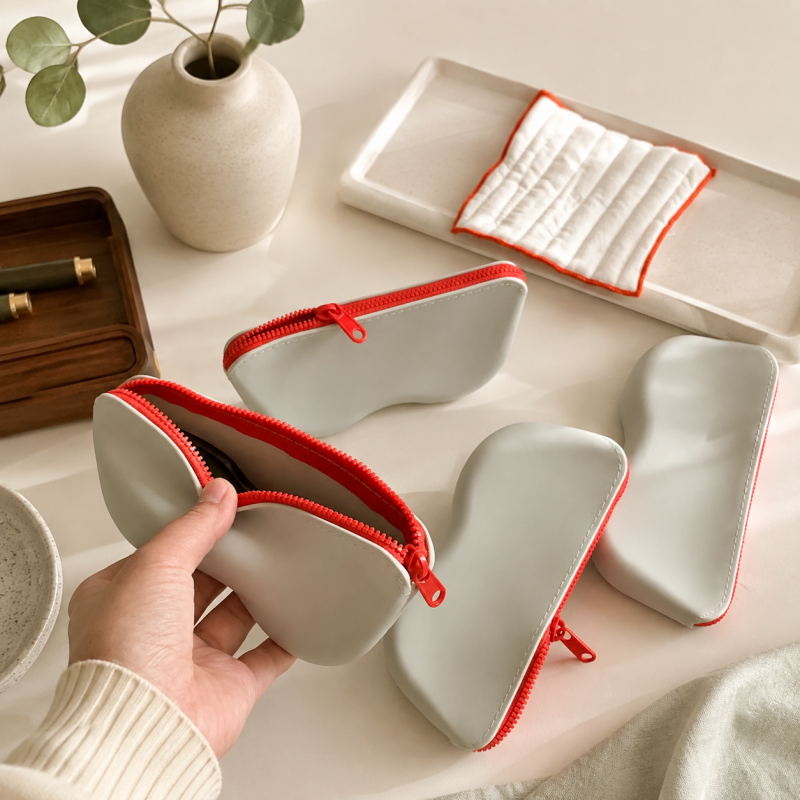CouldNook Silicone Eyewear Storage Pouch - Curved Zip Closure