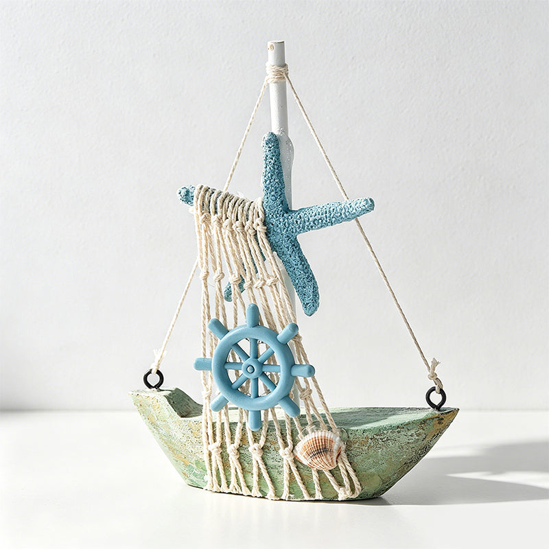 CouldNook Vintage Nautical Helm Decor - Coastal Boat Steering Ornament