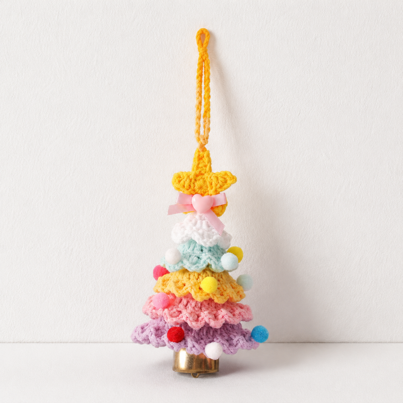 CouldNook Tiered Christmas Tree Ornament - Pompom Bell Detail