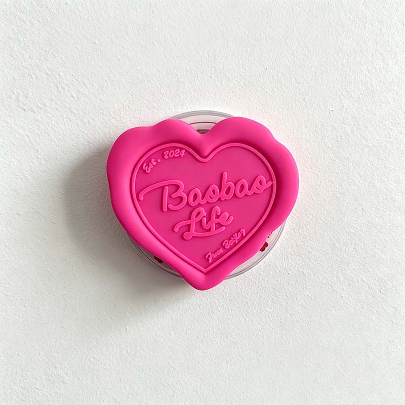 CouldNook Heart Magnetic Phone Grip Stand - Cream-Style Raised Design
