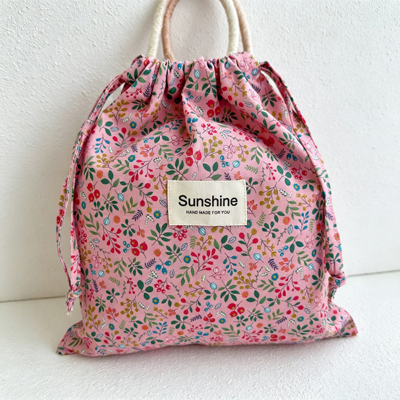 CouldNook Large Floral Drawstring Bag - Six Woodland Prints