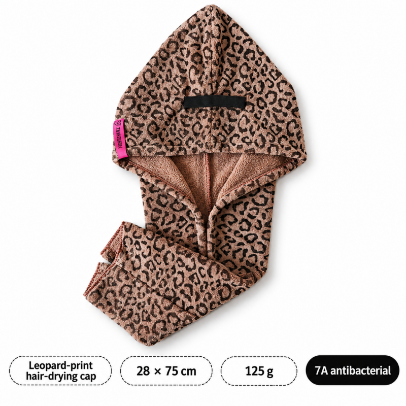 CouldNook Hair Drying Wrap - Wide-Tail Leopard Pattern
