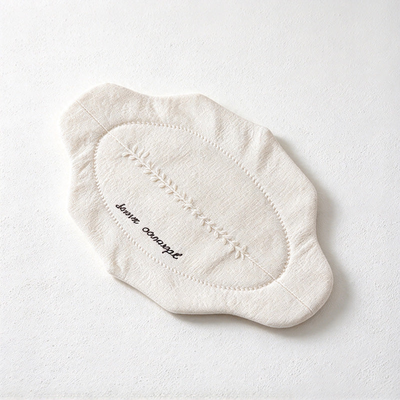 CouldNook Embroidered Coaster - Quilted Fabric Border and Octagonal Shape Choices