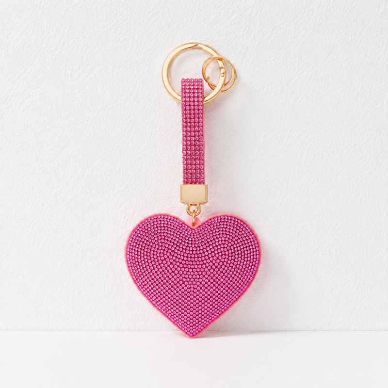 CouldNook Rhinestone Heart Keychain - Crystal Bag Charm