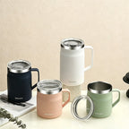 CouldNook Lidded Coffee Mug - Angular Handle and Three Lid Style Choices