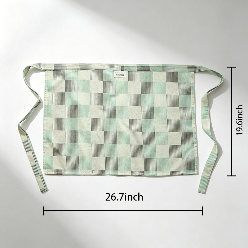 CouldNook Checked Half Apron - Waist Kitchen Accent