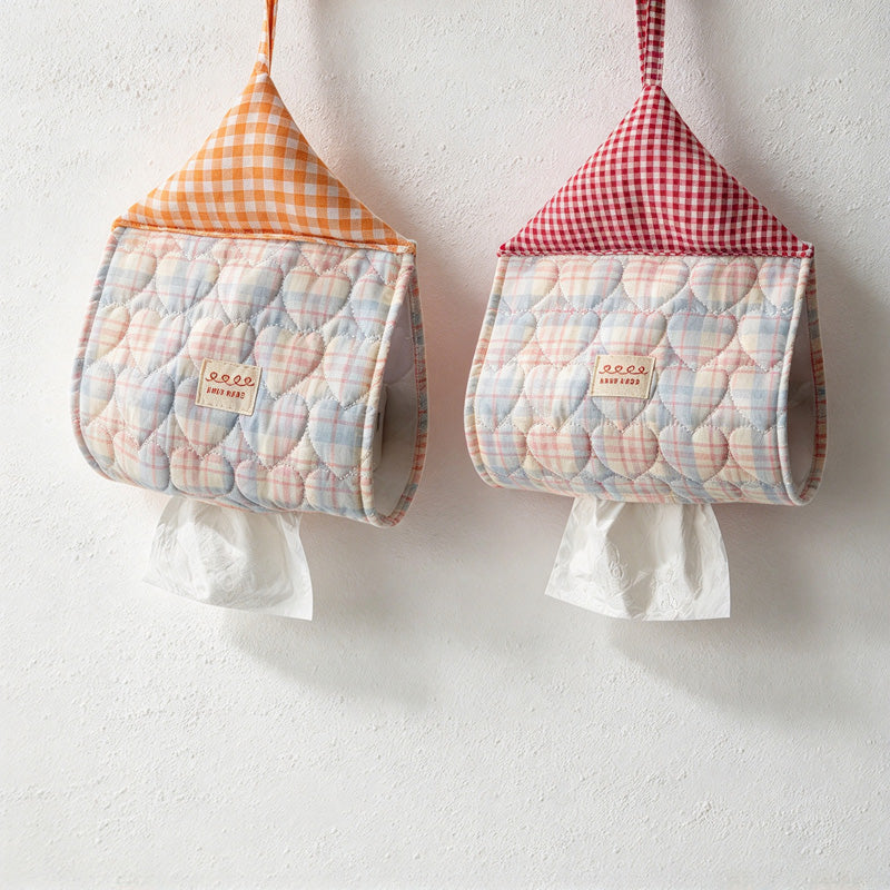 CouldNook House Shaped Hanging Tissue Holder - Checked Roof And Loop